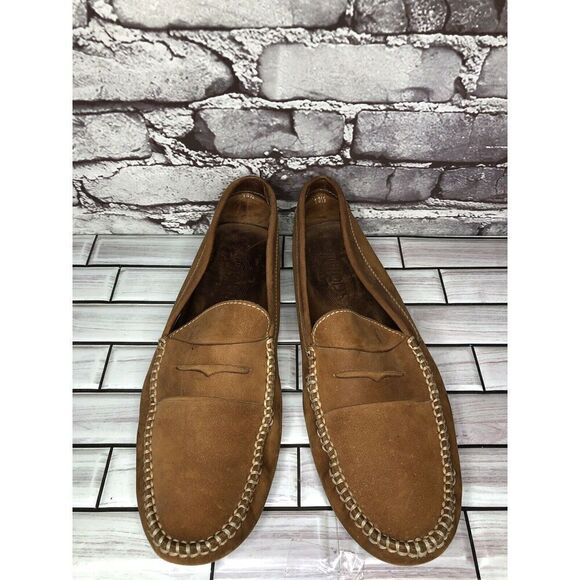 JP Tods Brown Leather Penny Loafers Driving Slip On Shoes Men Sz 10.5M US/44EU - Picture 3 of 16